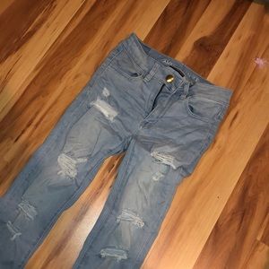 AMERICAN EAGLE High Rise Jegging Size:0 Light wash